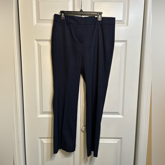NWT Ann Taylor Factory Signature Pants Trouser Size 12 Straight Blue Flat Front - Picture 1 of 12